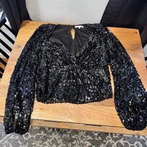 Wayf Black Sequin Dress